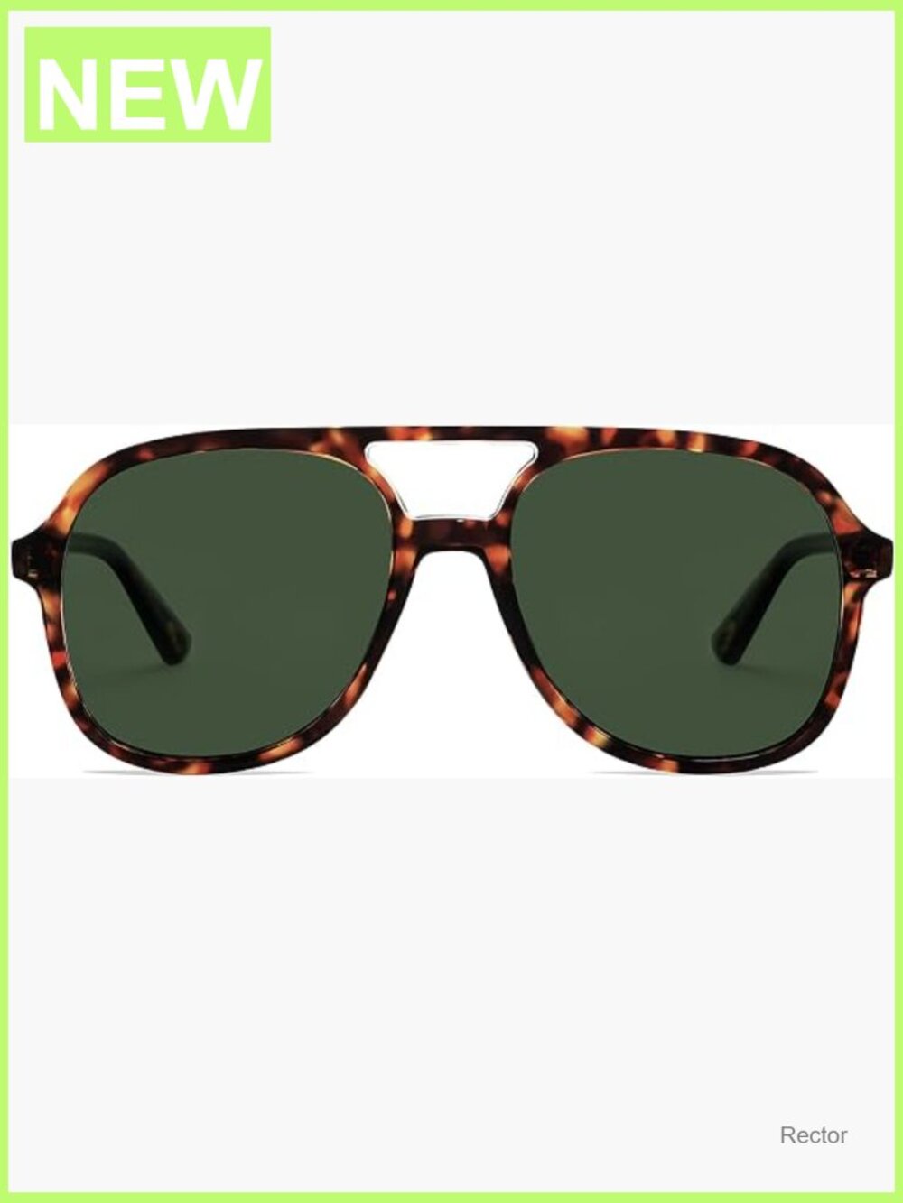 Retro Polarized Aviator Sunglasses Square UV400 Protection Double Bridge